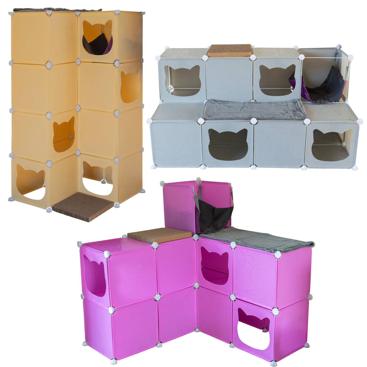 Kitty Cubby modular cat tower with hideaway