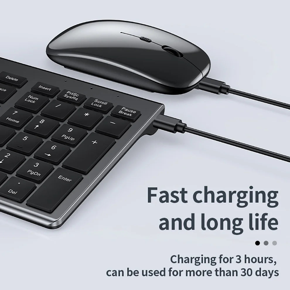 Rechargeable Wireless Keyboard & Mouse Set