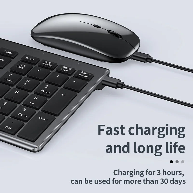 Rechargeable Wireless Keyboard & Mouse Set