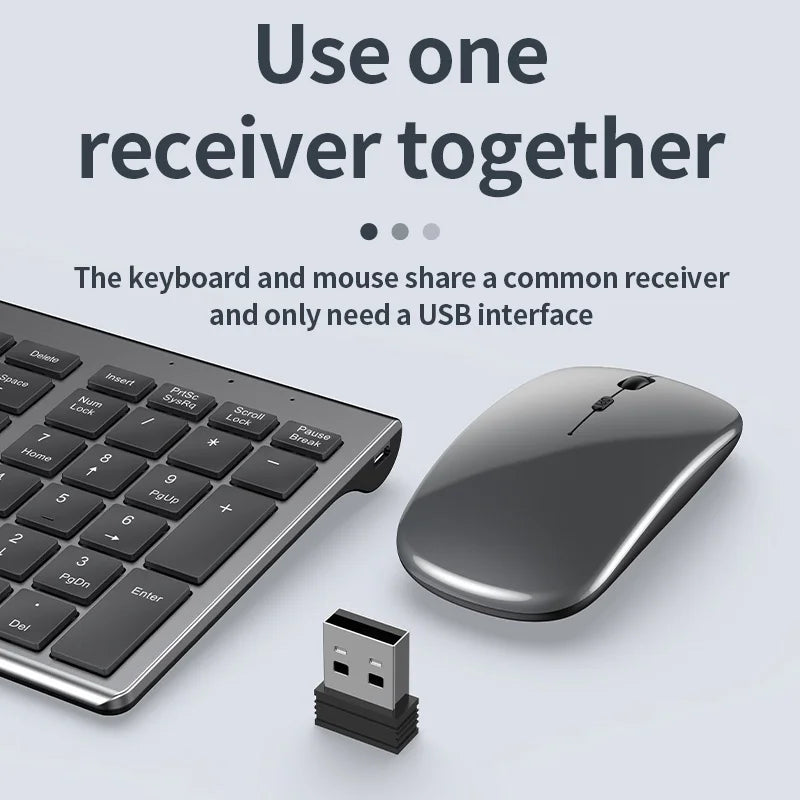 Rechargeable Wireless Keyboard & Mouse Set