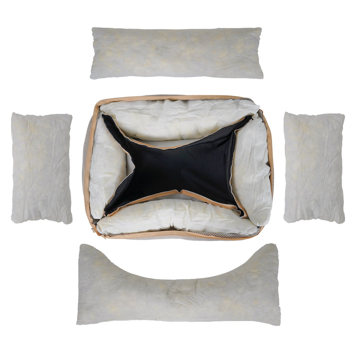 Chatsworth orthopaedic memory foam dog bed in beige — product view 11
