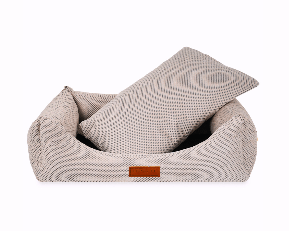 Chatsworth orthopaedic memory foam dog bed in beige — product view 5