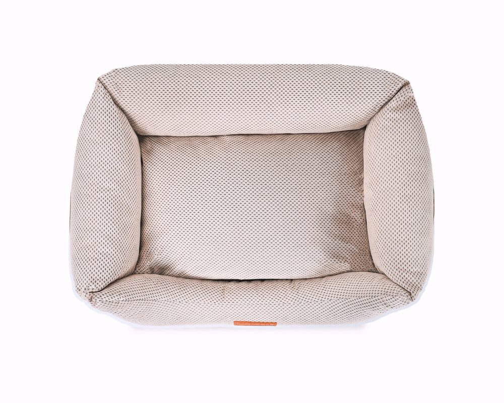 Chatsworth orthopaedic memory foam dog bed in beige — product view 6
